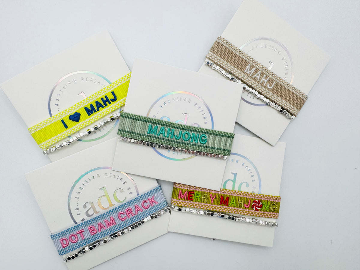 "Mahjong" Embroidered Bracelet Set