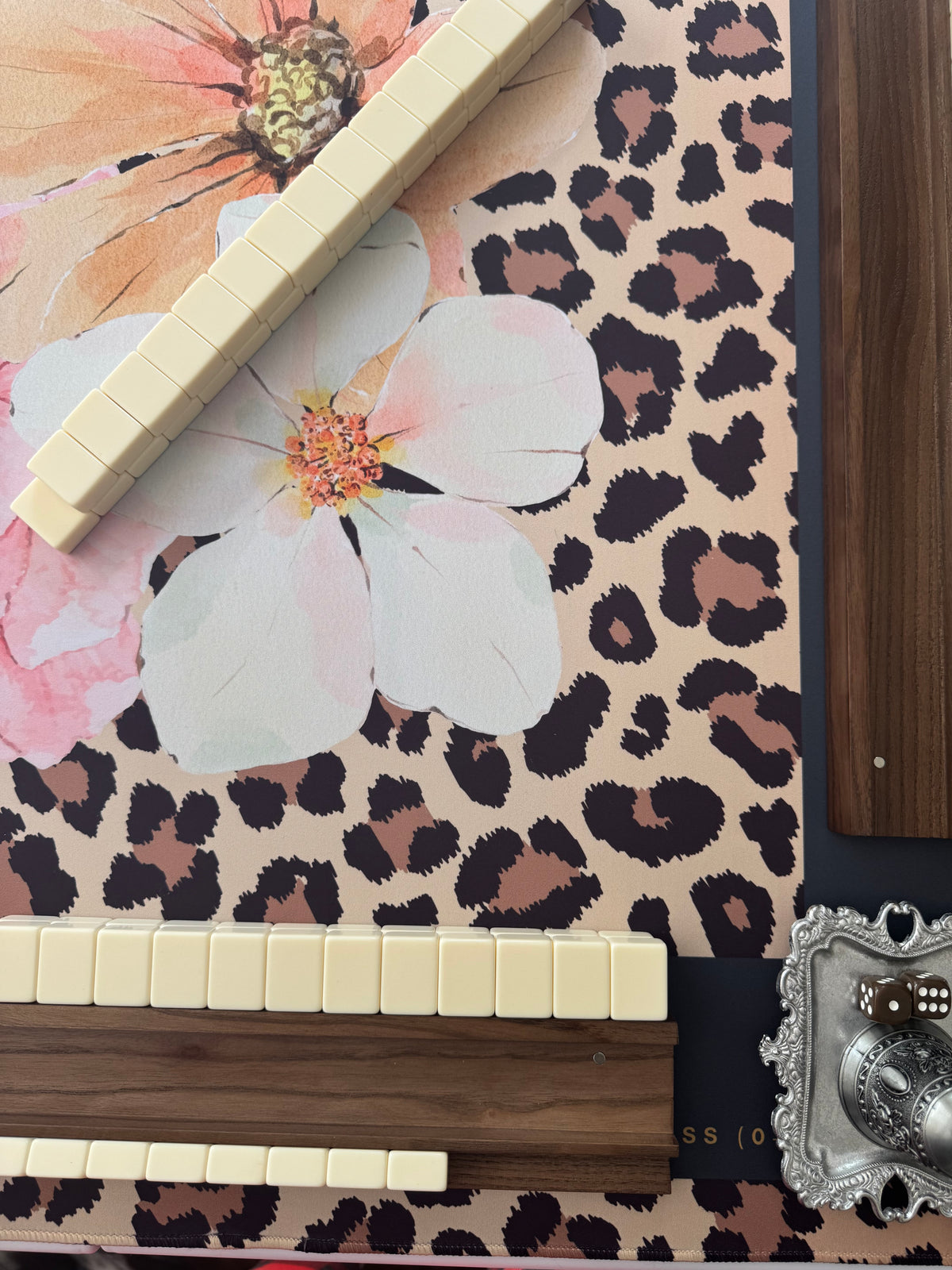 Monaco Leopard - Neoprene 33" Square Mahjong Mat