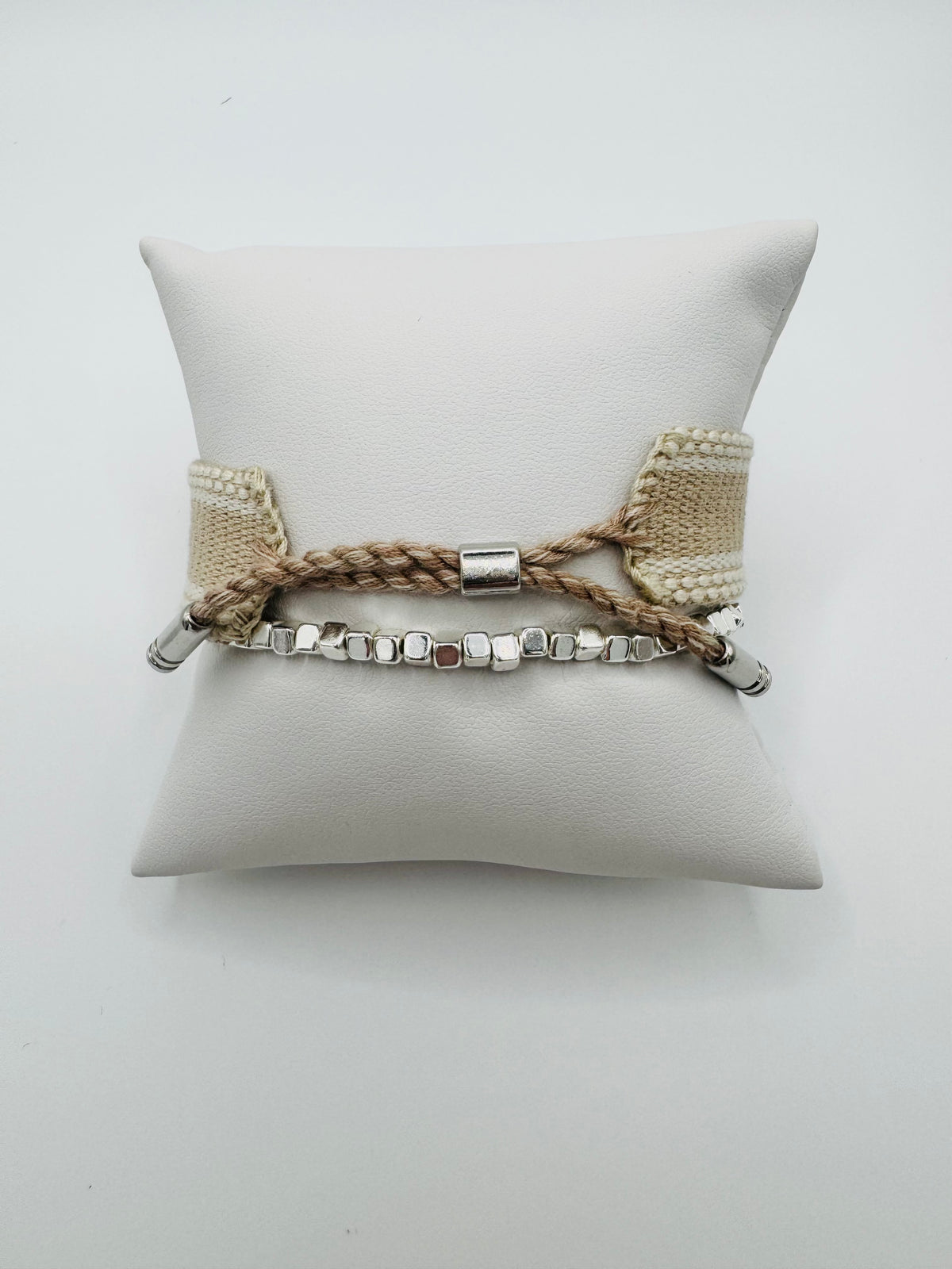 "MAHJ" Embroidered Bracelet Set