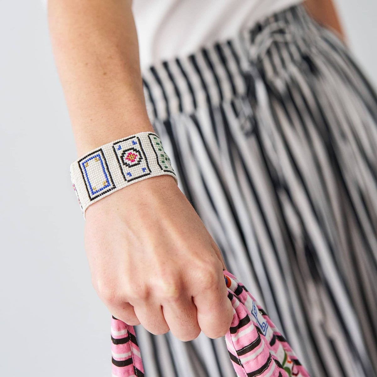 Mahjong Beaded Stretch Bracelet