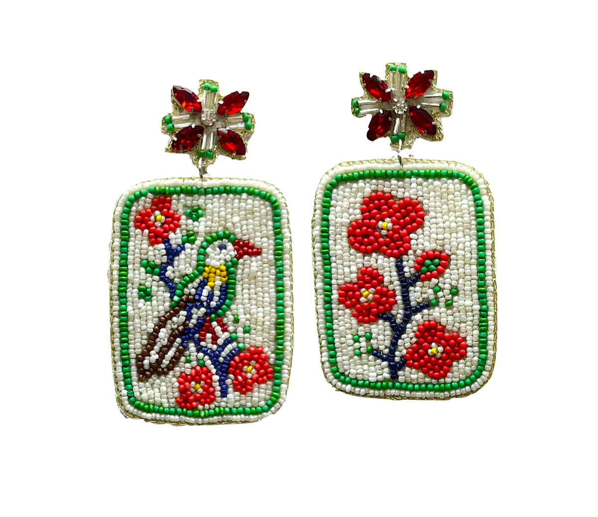Seed Bead Tile Earrings