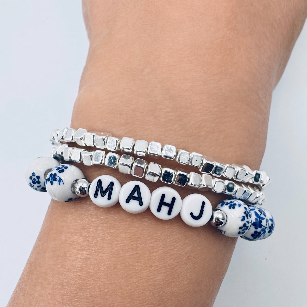 Mahj Chinoiserie Beaded Stretch Bracelet