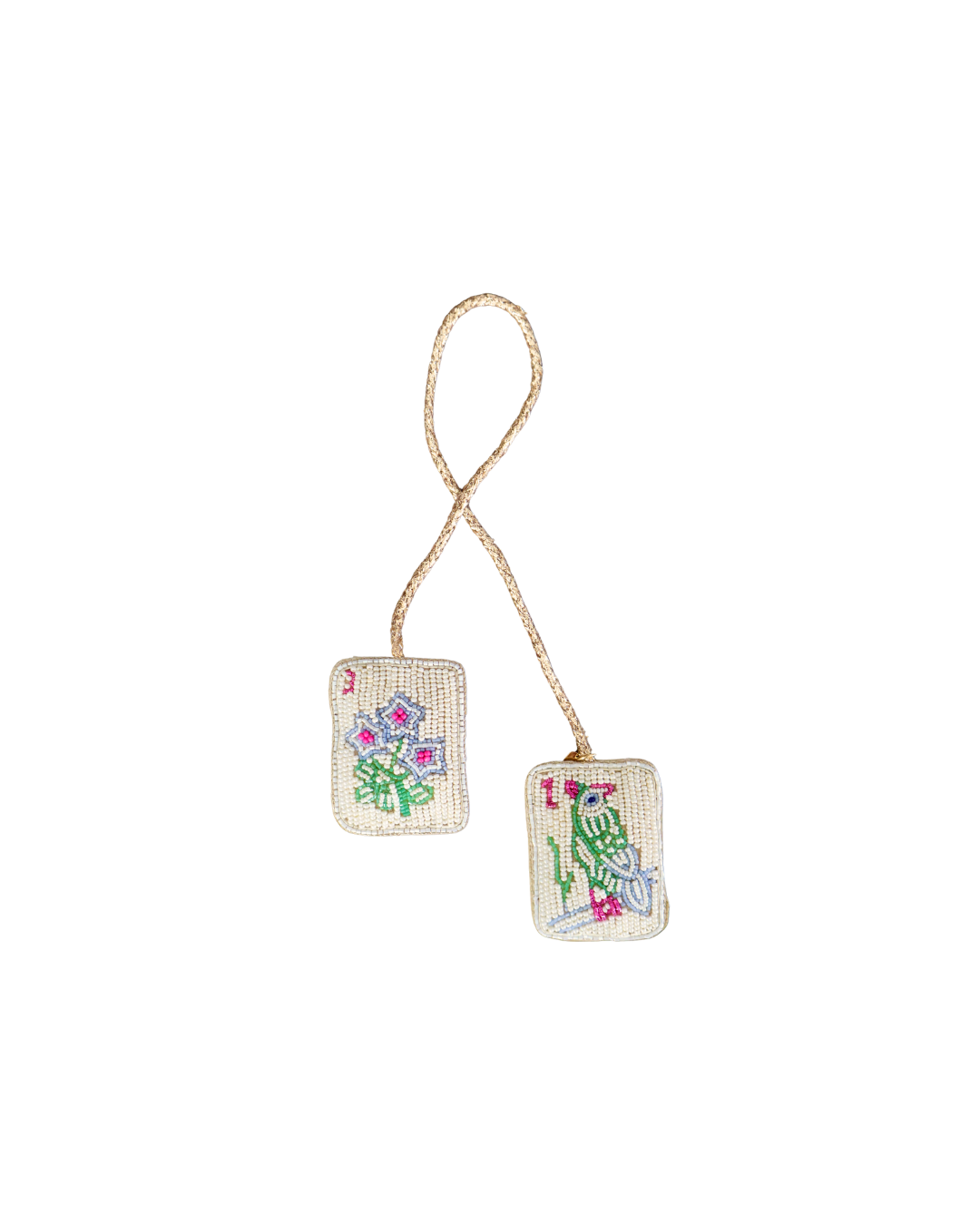 Mahjong Beaded Bag Charm