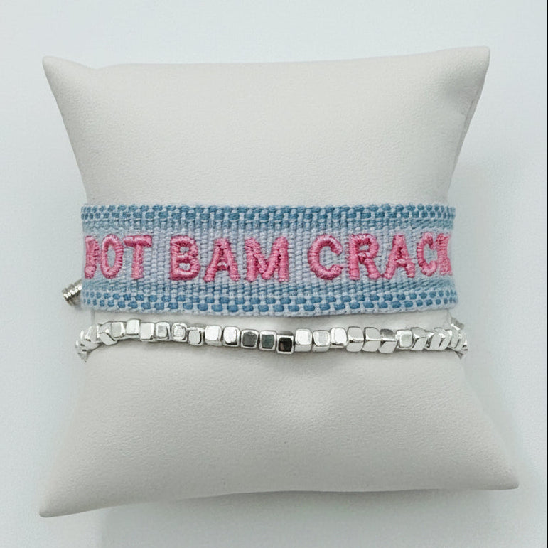 "Dot Bam Crack" Embroidered Bracelet Set