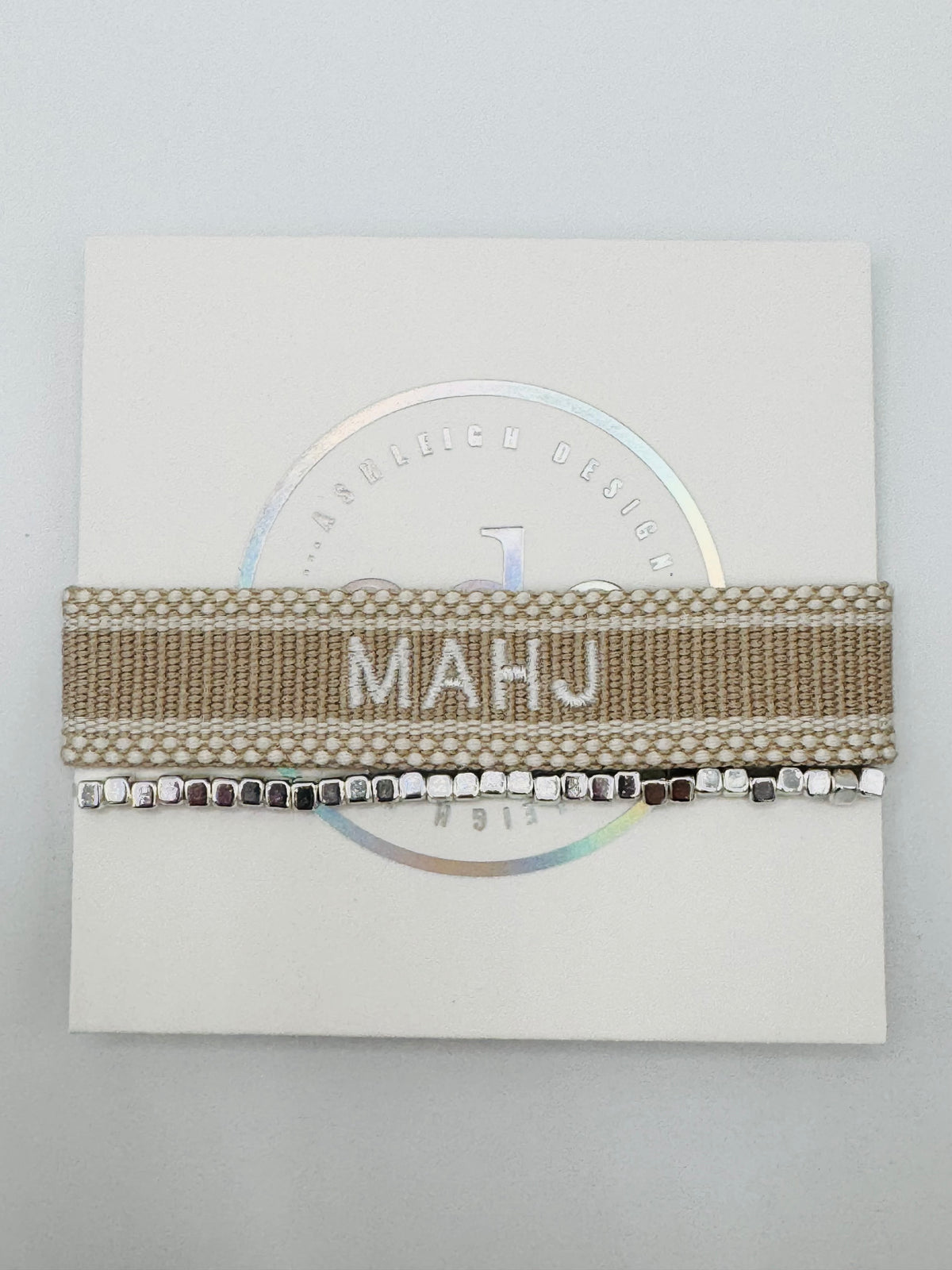 "MAHJ" Embroidered Bracelet Set