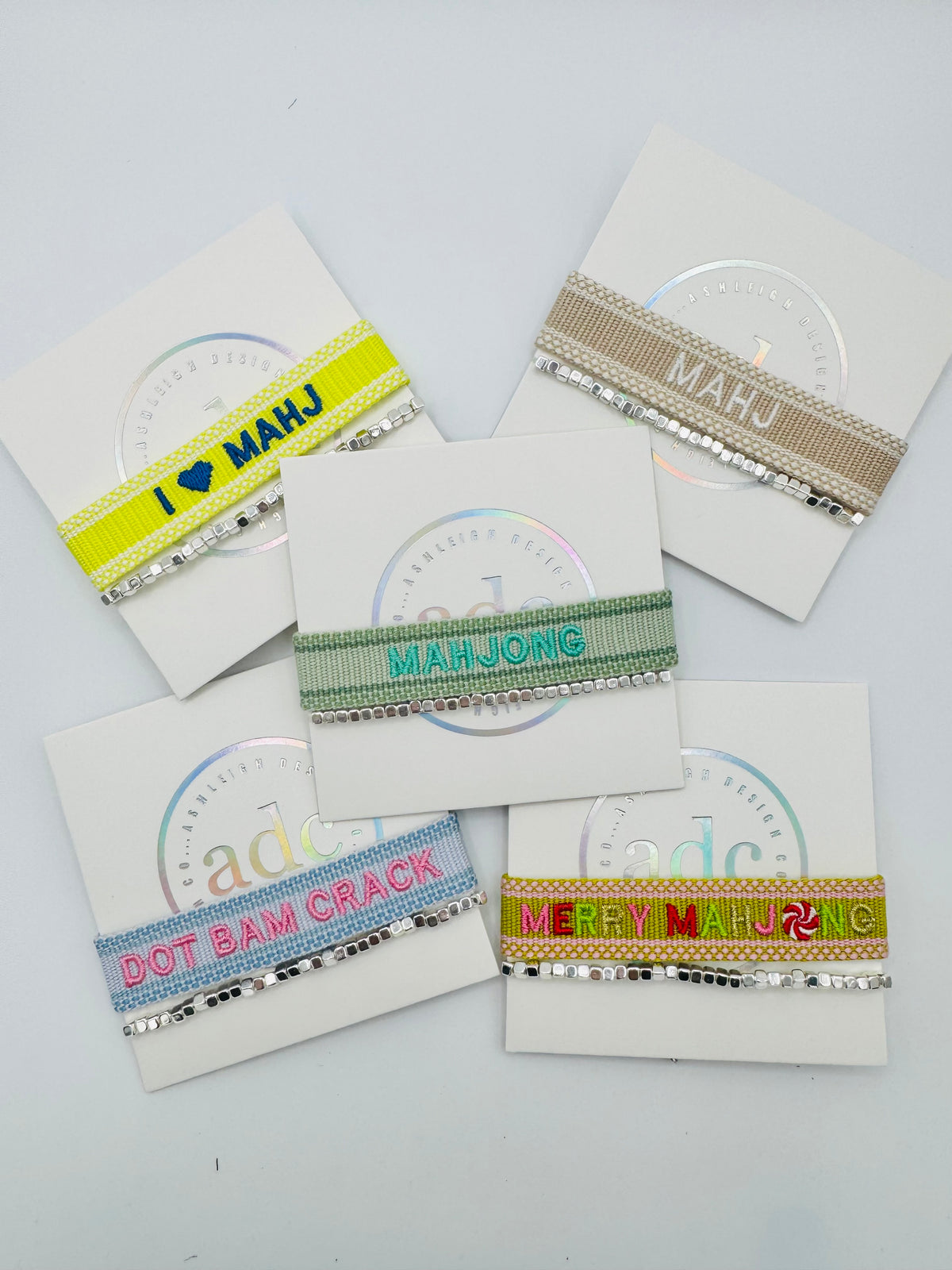 "MAHJ" Embroidered Bracelet Set