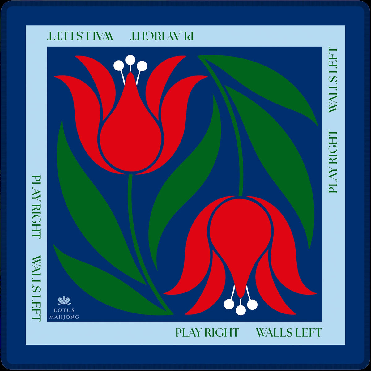 Crimson Tulip - Neoprene 33" Square Mahjong mat