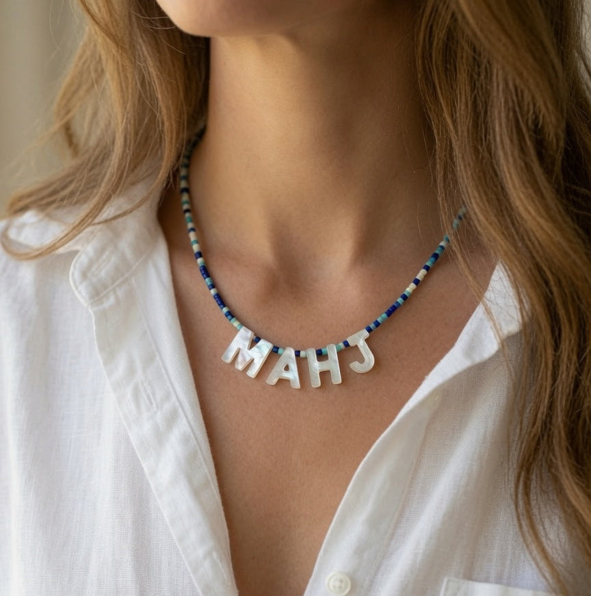 MAHJ Mother-of-Pearl Beaded Necklace