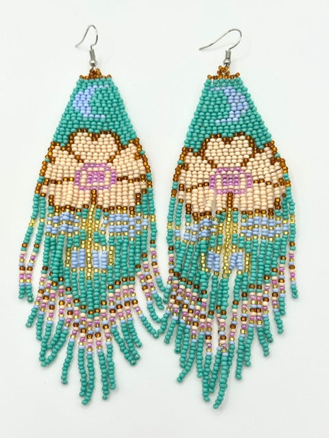 A Pair of Flowers Fringe Earrings