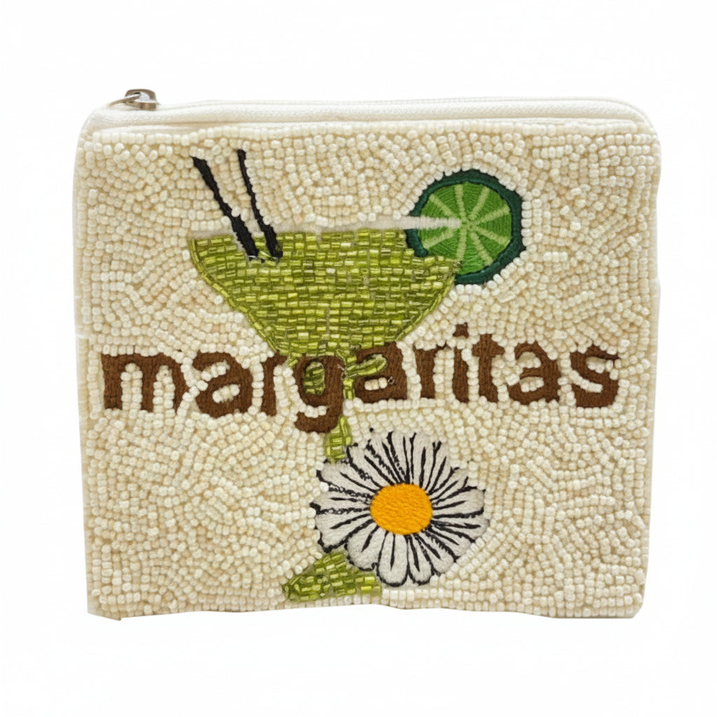 Margaritas Beaded Mahjong Coin Purse