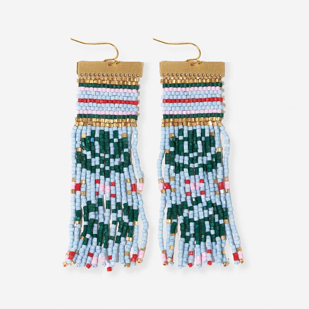 Nordic Holiday Beaded Fringe Earring