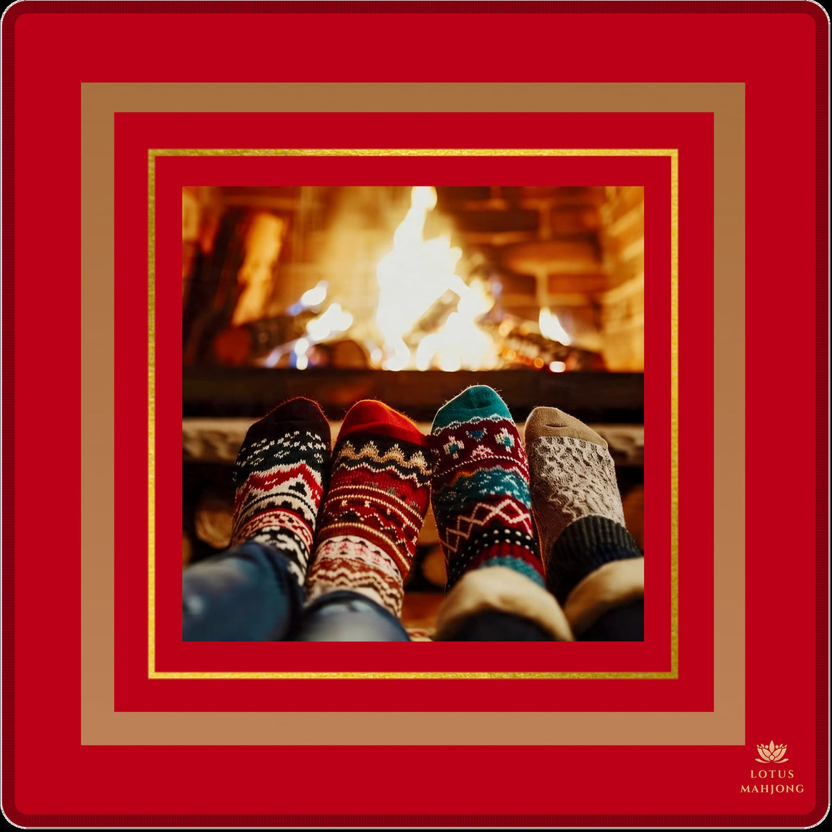 Cozy Night In - Neoprene 33" Square Mahjong mat