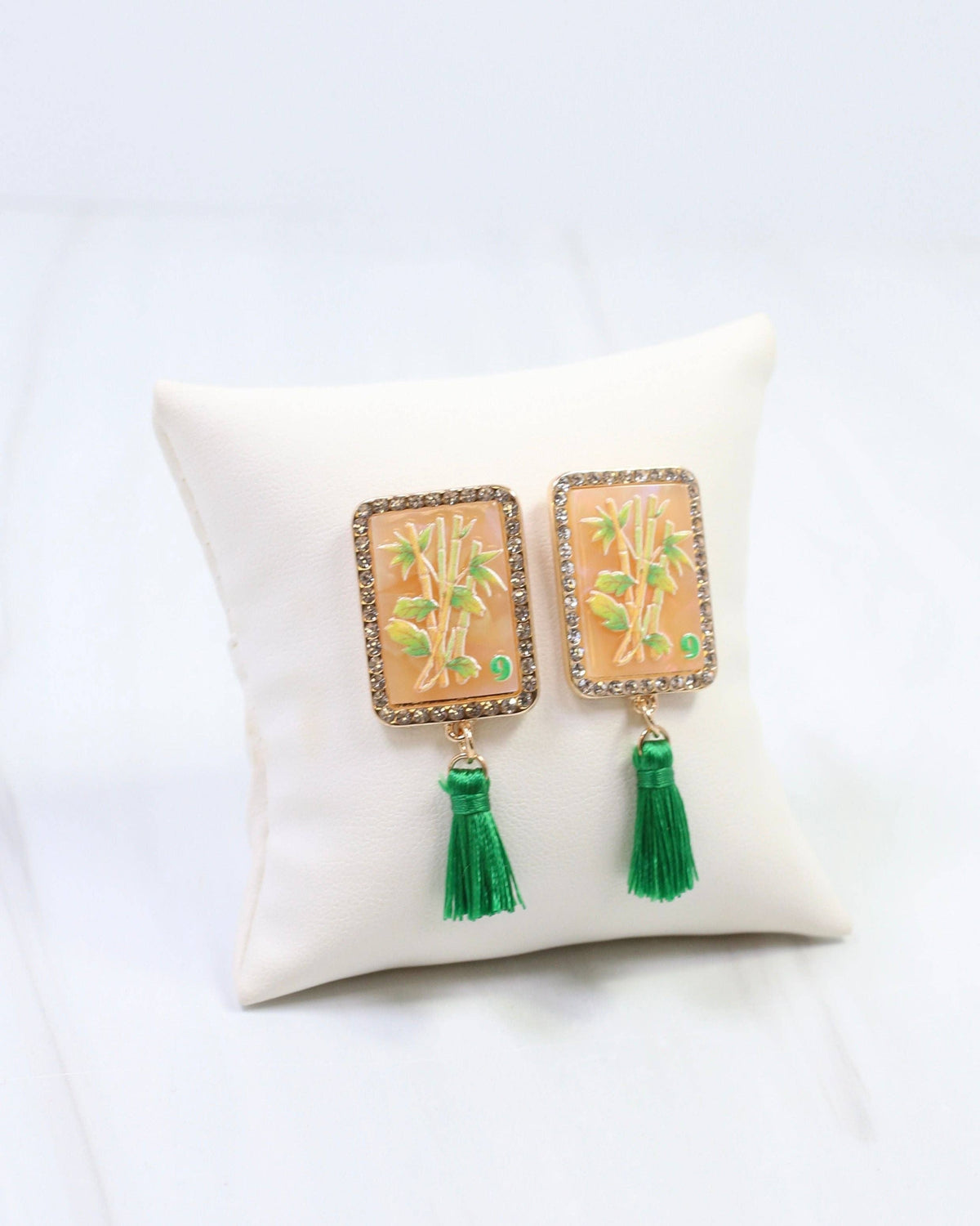 Bamboo Tile Tassel Earring