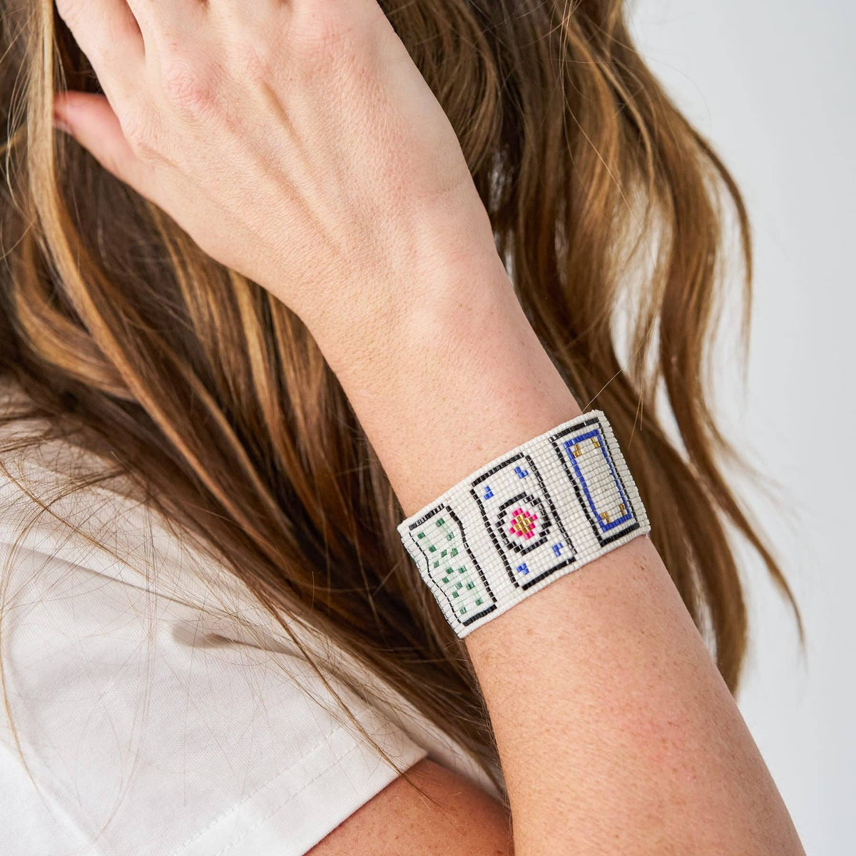 Mahjong Beaded Stretch Bracelet