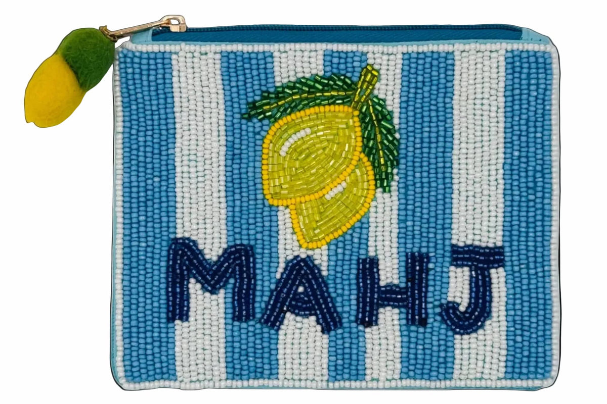 Lemon Beaded Mahjong Coin Purse