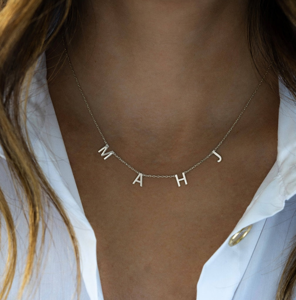 MAHJ Letter Necklace (14K Gold Plated or Sterling Silver)