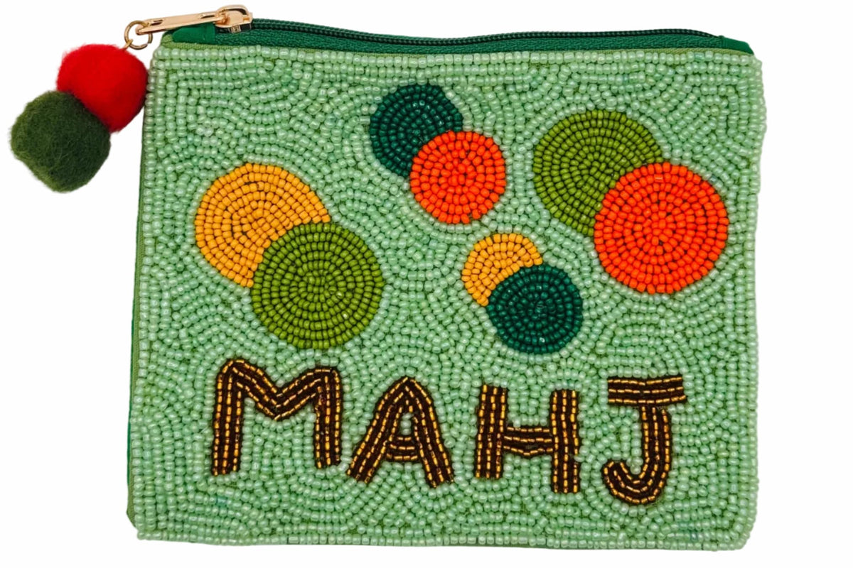 Orbit Dot Beaded Mahjong Coin Purse