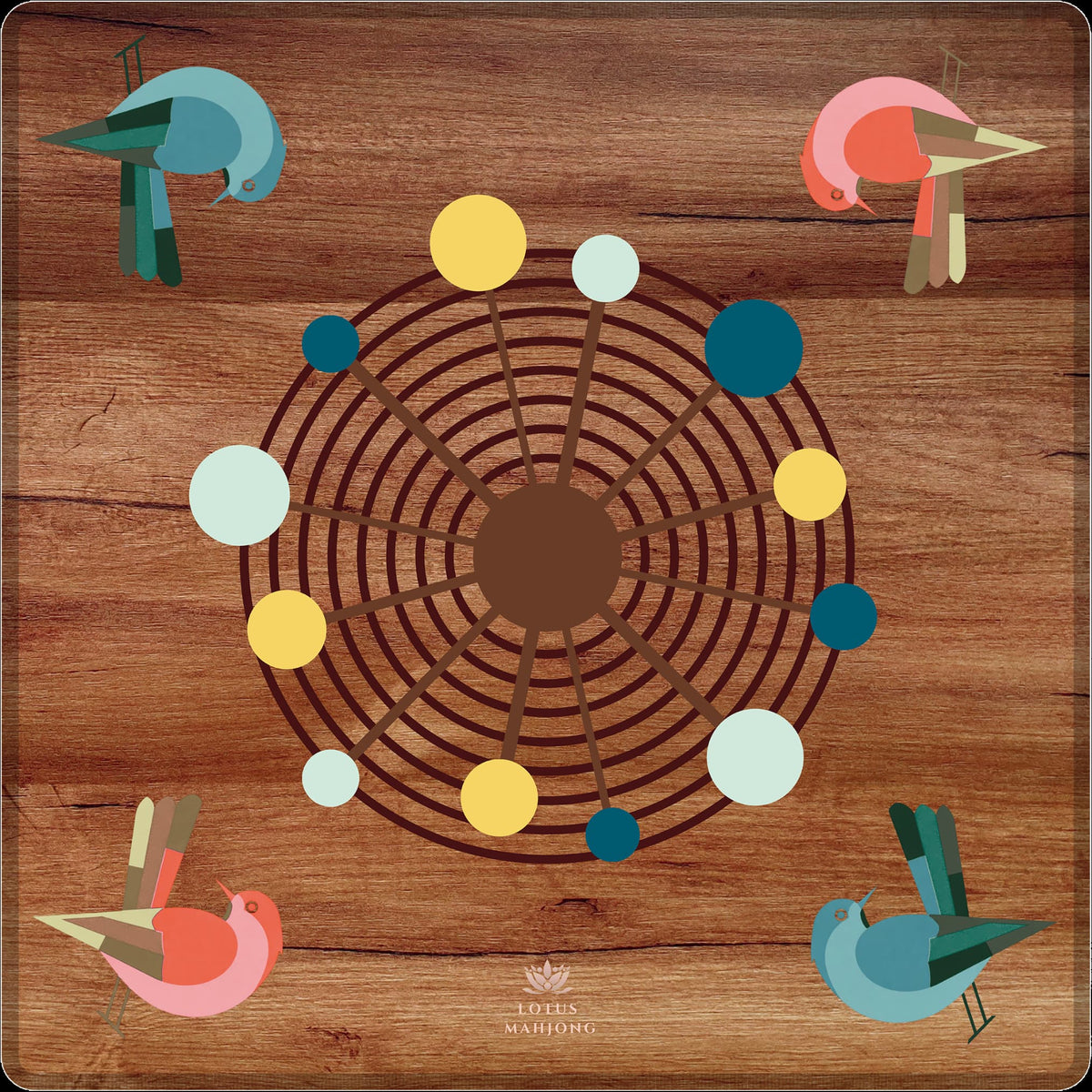 Teak Starburst - Neoprene 33" Square Mahjong mat